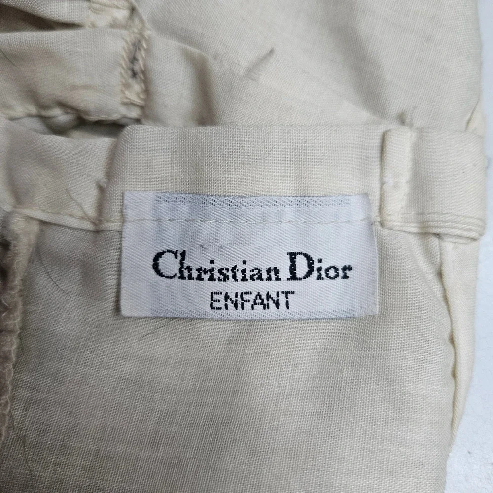 Vintage Christian Dior Enfant‎ Baby Dress Cream Lace Pintuck Heirloom French